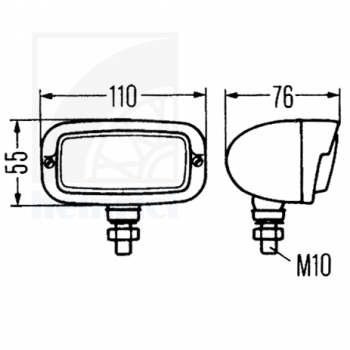 Rückleuchte mit Chromrand, klares Glas