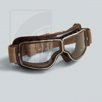 Brille für Brillenträger mit braunem Leder