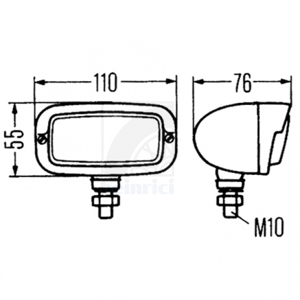Rückleuchte mit Chromrand, klares Glas