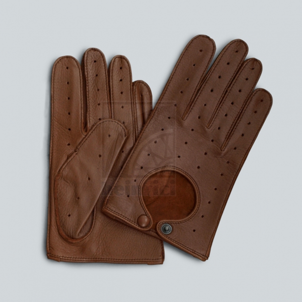 Handschuhe aus Elchleder, Farbe: cognac